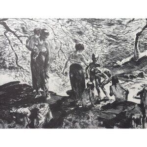 John E Costigan Bathers Vintage Print Lithograph 25944